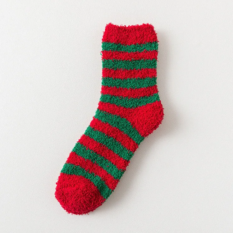 FENNASI, упаковка, распродажа, коралловые бархатные женские рождественские носки, милые толстые теплые носки-тапочки с Санта Клаусом, носки в подарочной коробке для нового года