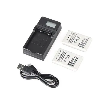 

2 Pcs EN-EL5 3.7v 1400mAh Replacement Li-ion Battery Pack + USB Port Camera Battery Charger With LCD Display Screen Charging Kit