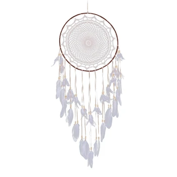 

Hanging Big Dream Catchers Handmade Large Metal Circle Feather Bedding Dreamcatcher DIY Wedding Home Decor Ornaments