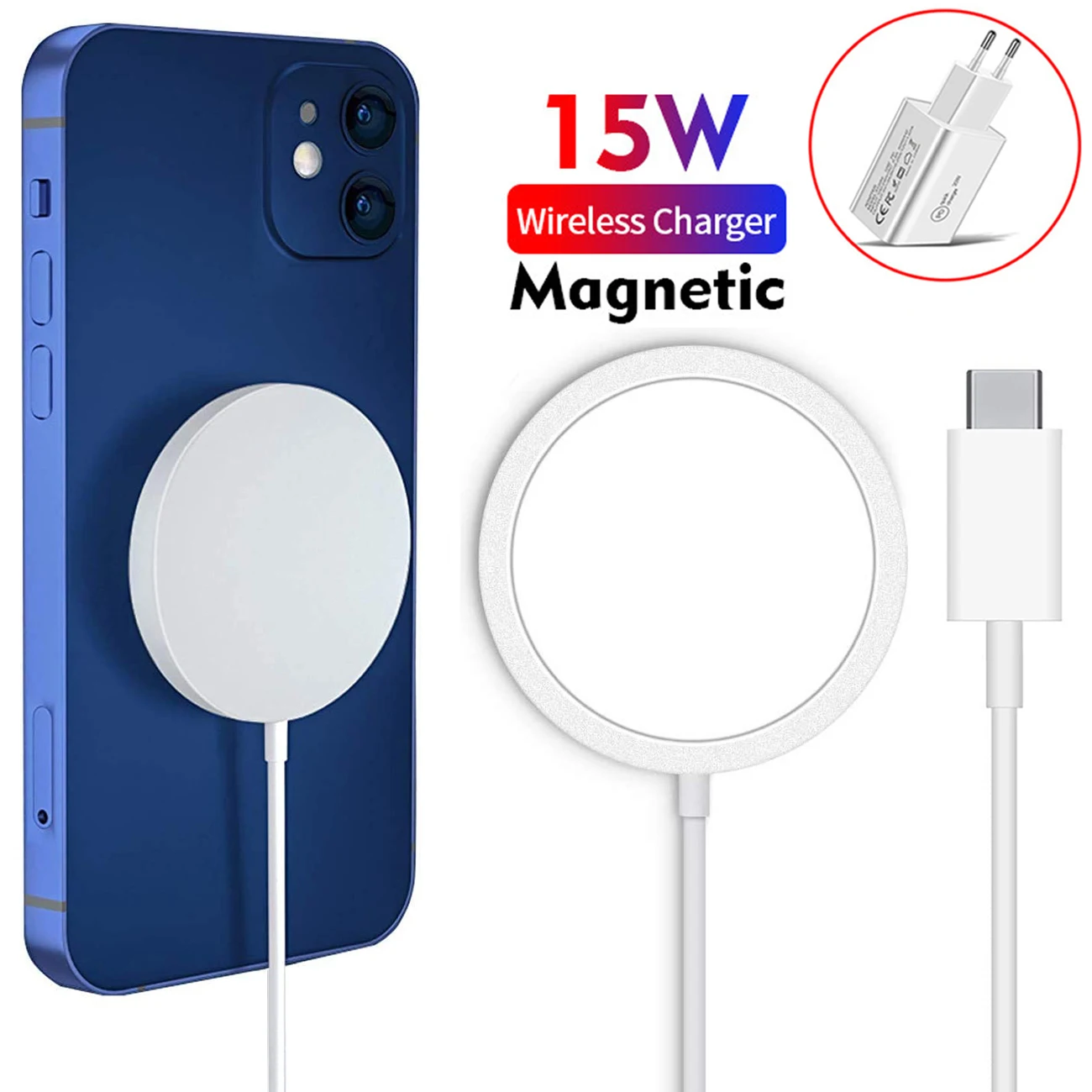 Магнитное Беспроводное зарядное устройство 15 Вт для iPhone 12 Pro Max Mini быстрая зарядка