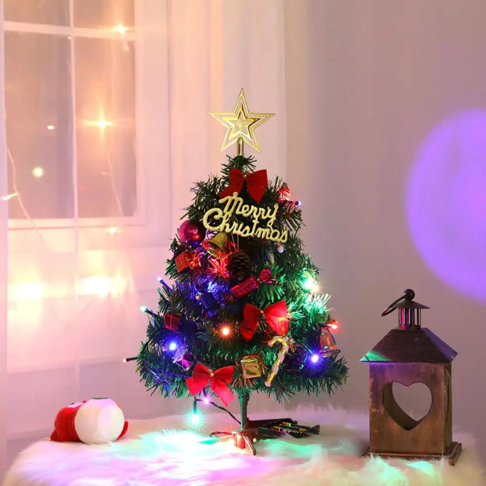  50cm LED Mini Christmas Tree With String Light For Tabletop mall Tree Table Ornaments Home Party De