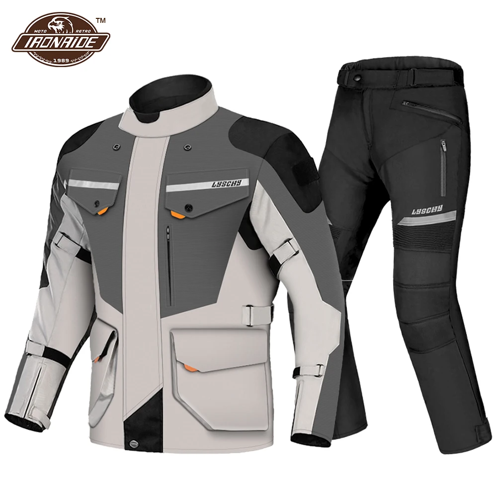LYSCHY Motorcycle Jacket Summer Moto Suit Motorbike Riding Jacket Motocross Breathable Waterproof Motorcycle Protection motorcycle jacket motorcycle clothing