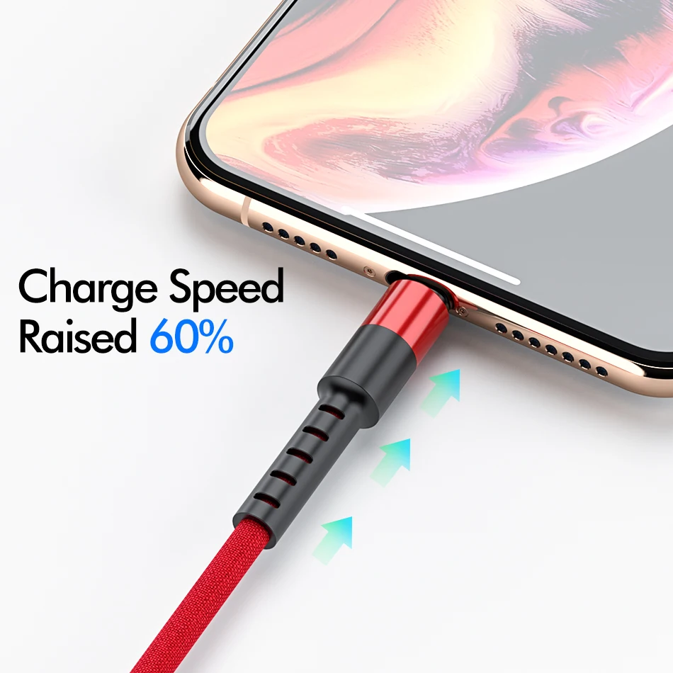 ROCK USB кабель для быстрой зарядки мобильного телефона шнур для передачи данных для iPhone 11 Xs Max Xr X 8 7 6 6s 5S se iPad кабель для зарядного устройства 1 м 2 м
