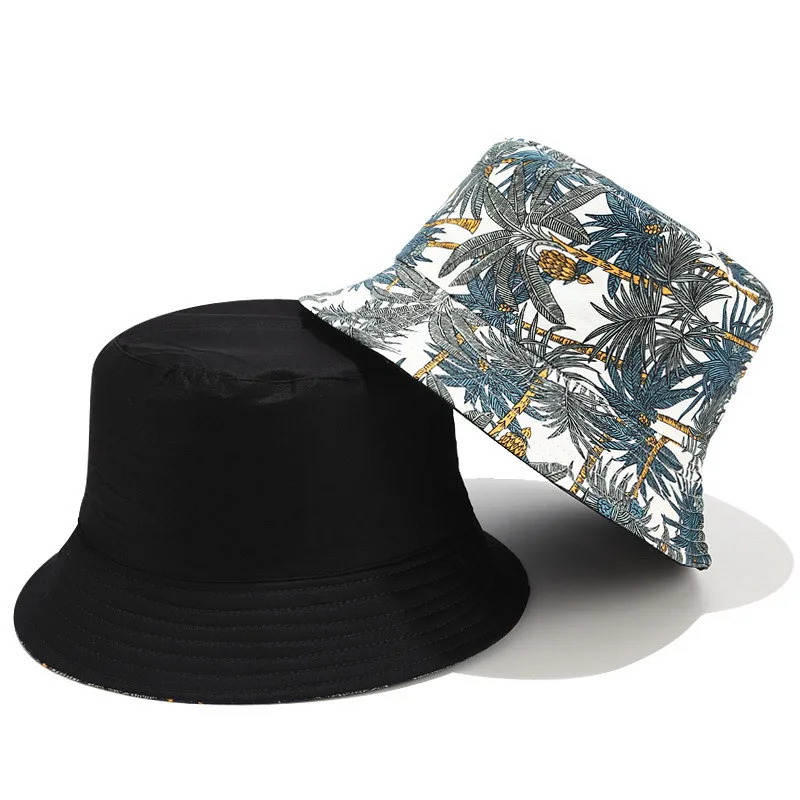 Модная женская и мужская Панама унисекс Летняя Повседневная парусиновая пляжная шляпа с принтом двухсторонняя уличная шляпа Кепка 25 стилей - Цвет: B