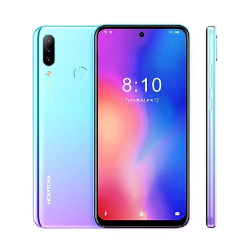 Мобильный телефон HOMTOM P30 pro, 4 ГБ, 64 ГБ, Android 9,0, 6,41 дюймов, экран incell MT6763, четыре ядра, 4000 мАч, распознавание лица, 13 МП, камера AI, смартфон - Цвет: Синий