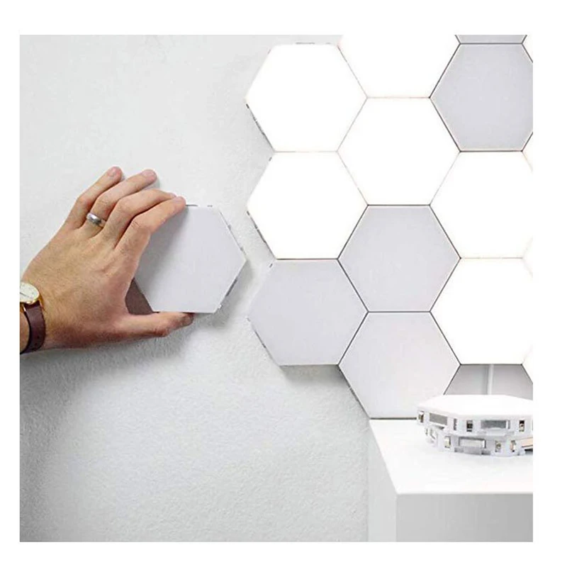 Simple combination splicing touch-sensitive intelligent quantum light LED honeycomb corridor bedroom background wall wall lamp