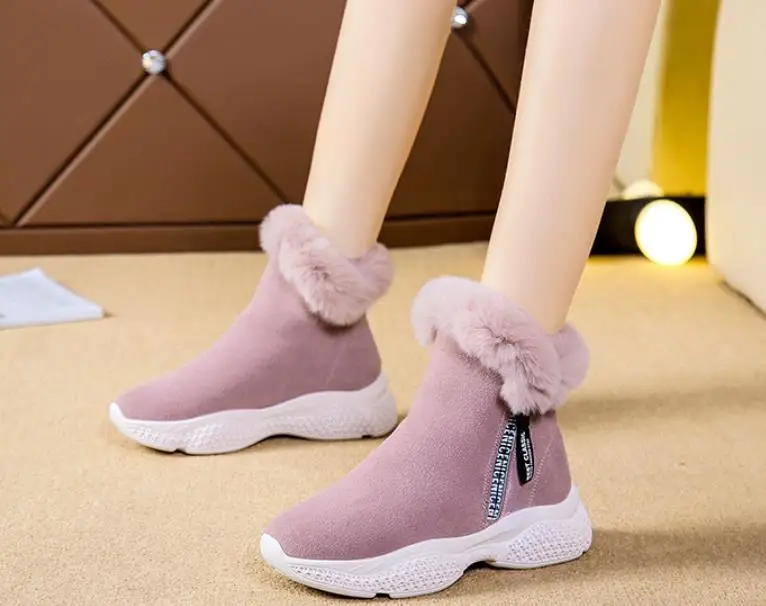 Martin boots snow boots female new wild autumn and winter plus velvet thick boots winter shoes warm cotton shoes