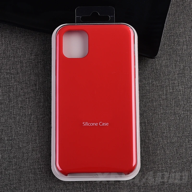 Red Официальный силиконовый чехол с логотипом для Apple iPhone 11 Pro Max, чехол для iPhone X Xs XR 6 6s 7 8 Plus, задняя крышка с коробкой - Цвет: Red