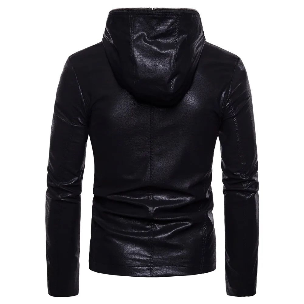 AliExpress осень и зима стиль Мужская кожаная куртка с капюшоном приталенное пальто локомотивное кожаное пальто F221