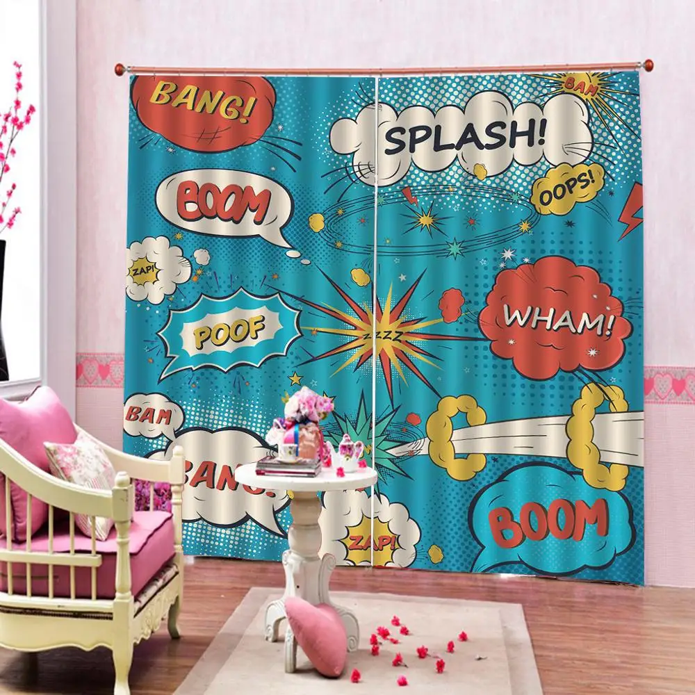 Custom Explode fashion boom pattern shower curtain new large European &amp American style print curtains For Living room | Дом и сад