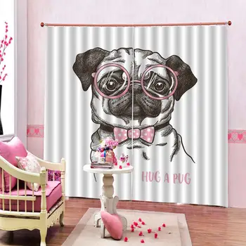 

personality curtains dog curtain 3D Curtain Luxury Blackout Window Curtain Living Room Decoration curtains