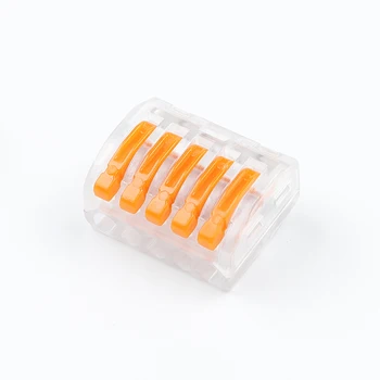 

100PCS Fast Wire Connector 222-415 PCT-215 Transparent Universal Compact Wire Connectors Conductor Terminal Block AWG 28-12