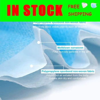 

3 Layer Non Woven Anti Dust Mask Disposable Face Mouth Mask Soft Breathable Flu Hygiene Disposable Face Mask