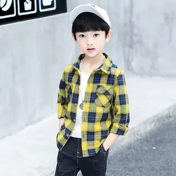 

Vintage Baby Boy Plaid Shirts for Kids Shirts Boys Long Sleeve Blouse Children Casual Tops School Boy Spring Autumn Clothes 5-13