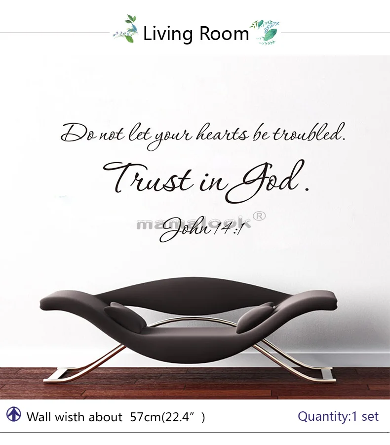 The World truth bible quote trust is god removable vinyl home decals Wall stickers christian family bless pray words mural hot
