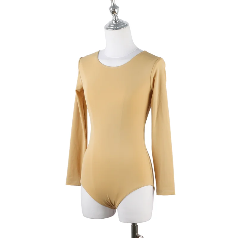 Figure Skating Training Suit Girl Undercoat Woman Thermal Coat Skin Color Khaki