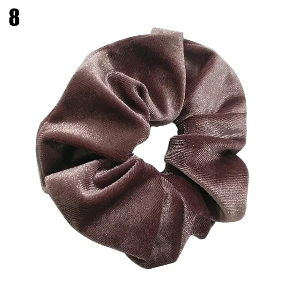 flower hair clips Soft Velvet Hair Scrunchies Elastic Hair Rope Ties Solid Color Ponytail Holder Women Headwear Red White Pink Hair Accessories silver hair clips Hair Accessories