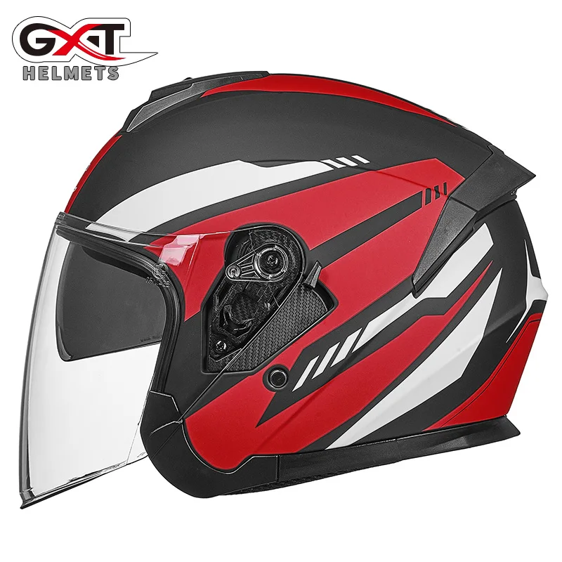 8 GXT электрический мотоциклетный шлем для мужчин и женщин, автомобильный аккумулятор, двойной объектив, полушлем, четыре сезона, полупокрытый шлем - Цвет: 8