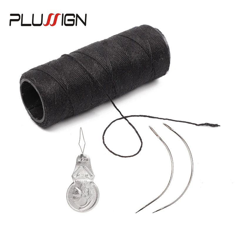 Plussign Curved Needle For Wig Dreadlock Needle Weaving Thread 50 Meters Home Use Diy Wig Making Tools Sewing