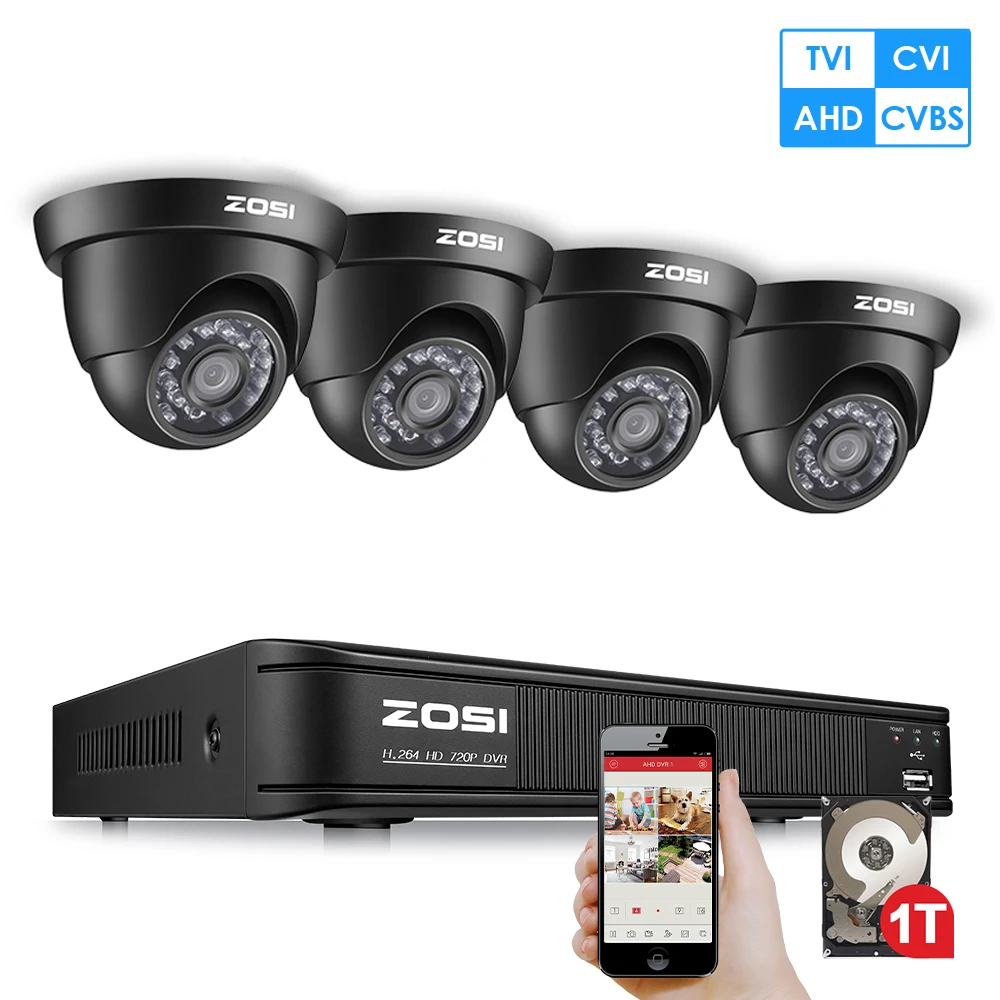 zosi 720p security camera system