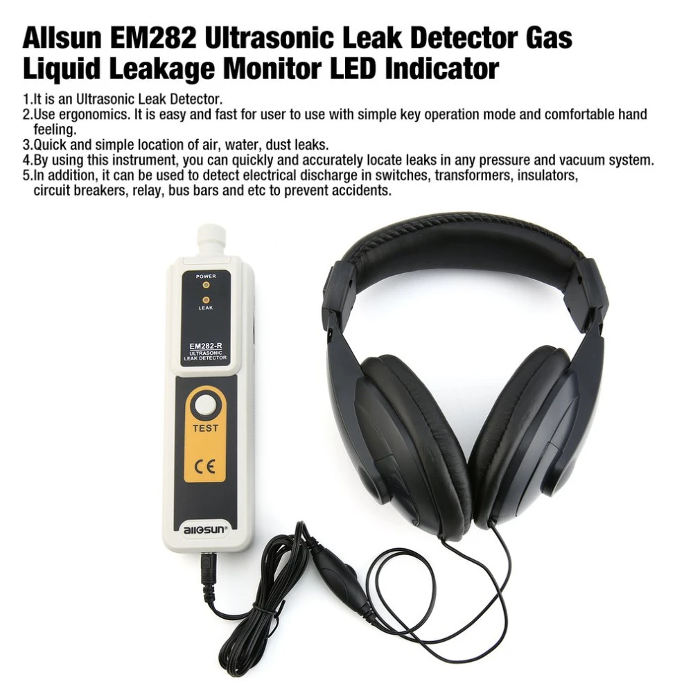 40KHZ Ultrasonic Leak Detector & Transmitter Air Water Dust Leak Pressure Measurement Analysis with Headphone LED Indication 40KHZ Ultrasonic Leak Detector & Transmitter Air Water Dust Leak Pressure Measurement Analysis with Headphone LED Indication