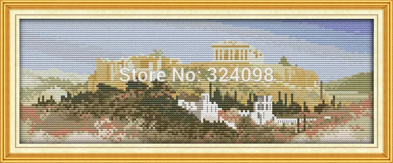 Wholesale Needlework Stitch DIY Cross Sets For Embroidery Kits The Acropolis in Athens Greece Counted Cross-Stitching | Дом и сад