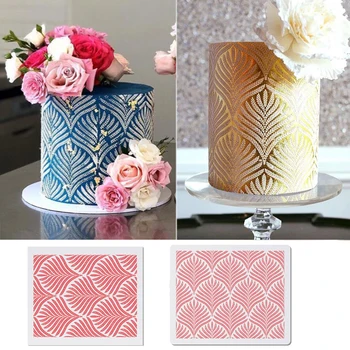 

5Style Wheat Spike Pattern Cake Stencil Plastic Lace Cake Boder Stencils Template DIY Drawing Mold Cake Decorating Tool Bakeware