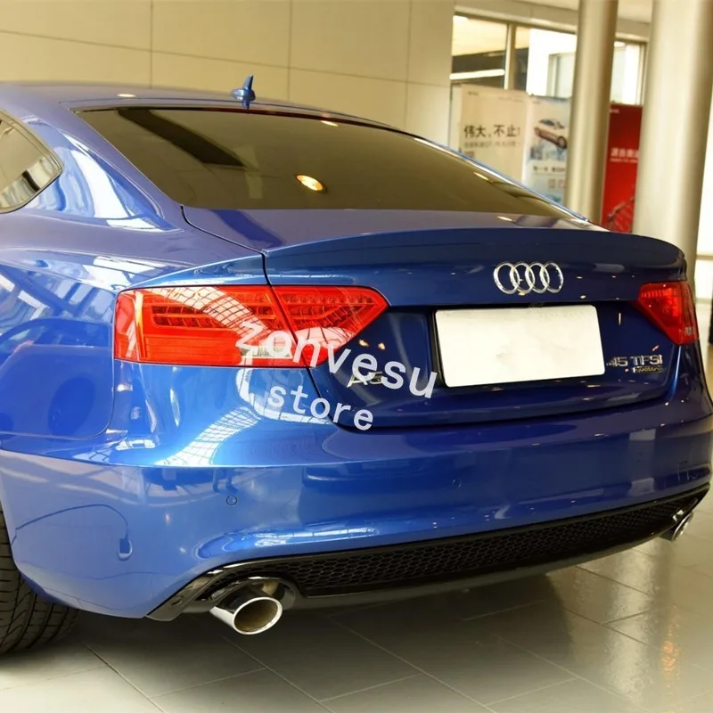 Спойлер для Audi A5 S5 Sedan 2009-2016 задний багажник из АБС-пластика углеродное волокно