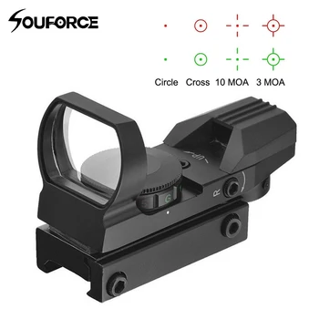 

Red Dot Sight Reflex Green Holographic Reflex Reticle Fit 20mm Rail Mount for Scope Hunting