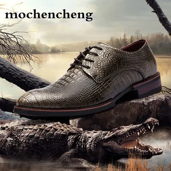 

Autumn Designer Men Dress Shoes Casual Point Toe Leather Handmade Wedding Party Banquet Male Lace Up Man Formal Business Fashiom