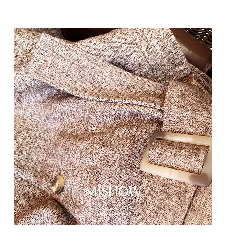 MISHOW осень зима камзол платье для женщин Повседневное приталенное с карманом хаки длиной до колена платье MX18D1059