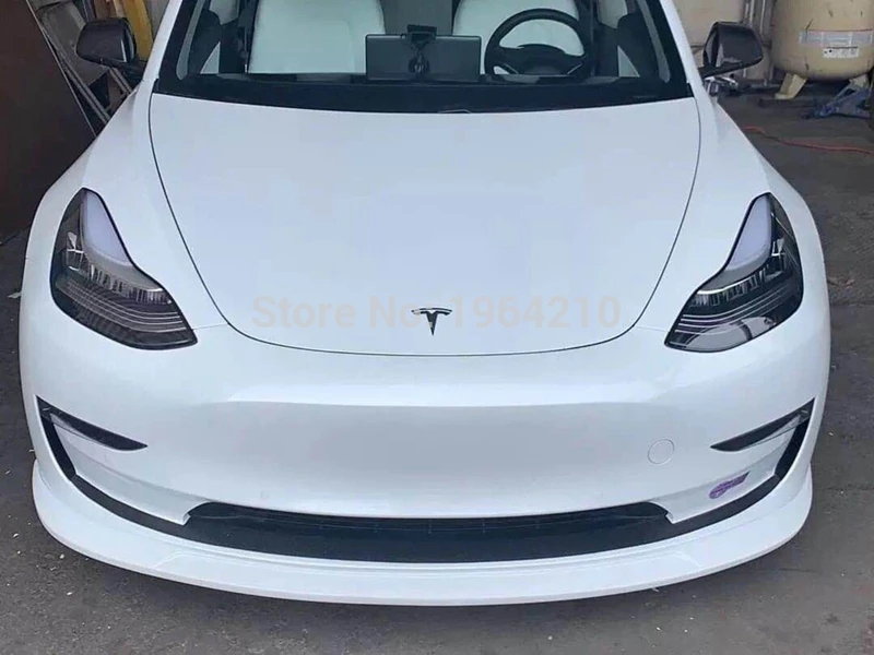 Для Tesla модель 3 ABS передний бампер диффузор защитные бамперы бампера опорная плита крышки бампера, комплект из 3 предметов