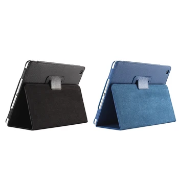 

2 Pcs Business Flip Litchi Leather Case Smart Stand Holder for Apple Ipad2 3 4 Magnetic Auto Wake Up Sleep Cover, Dark Blue & Bl