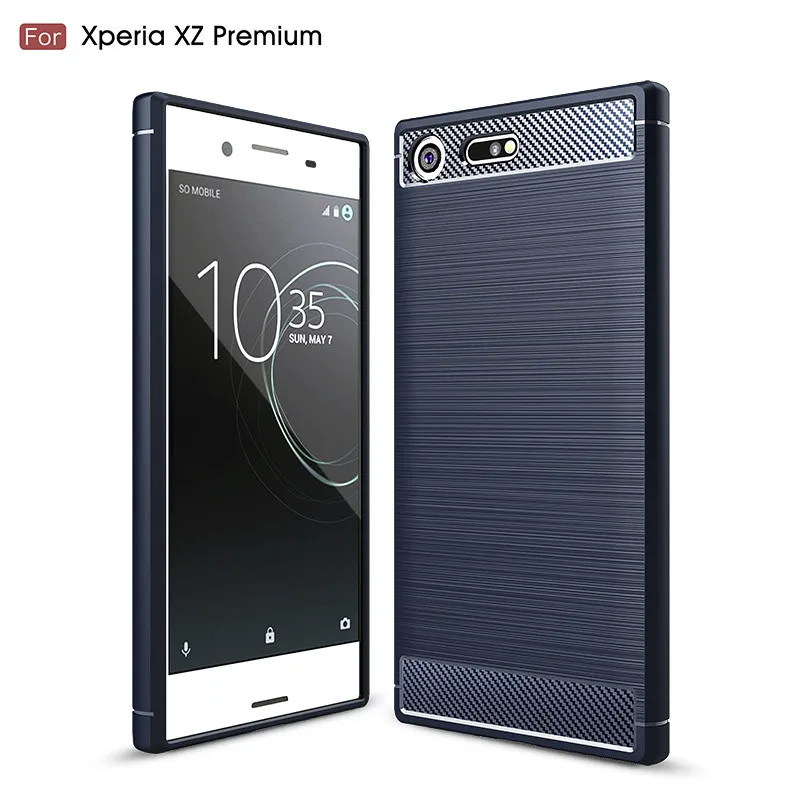

Soft TPU Carbon Fiber Pattern case For Sony Xperia XZ3 XZ2 Compact Case Protective Phone luxury Case Back Cover