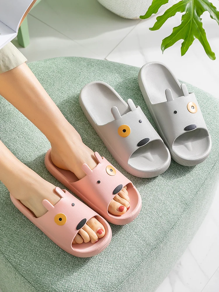 Lady Sandals In The Summer Of Household Indoor Cute Couple  Anti-skid Bathroom Shower Bath Mute Boy Cool Slippers