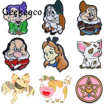 

20pcs/lot J1176 Geekcoco Cartoon Milk Cow Metal Enamel Brooch Fashion Badge Pin Fun Outside Clothing Backpack Jewelry Gift