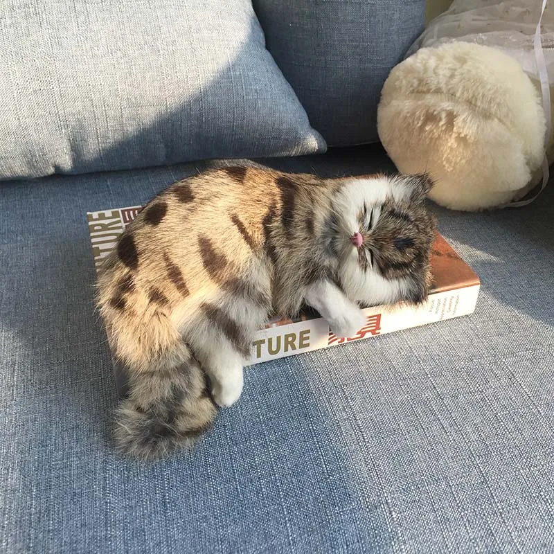Имитация кошки, модель животного, меховая ручная кукла в виде котенка, имитация мигающего кота, аниме плюшевая игрушка для собак