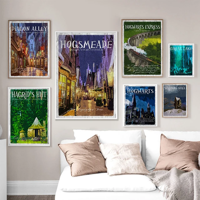 Magic World Castle Express Posters and Prints Classic Movie Dormitory Wall Art Pictures Canvas Painting Home Room Decor