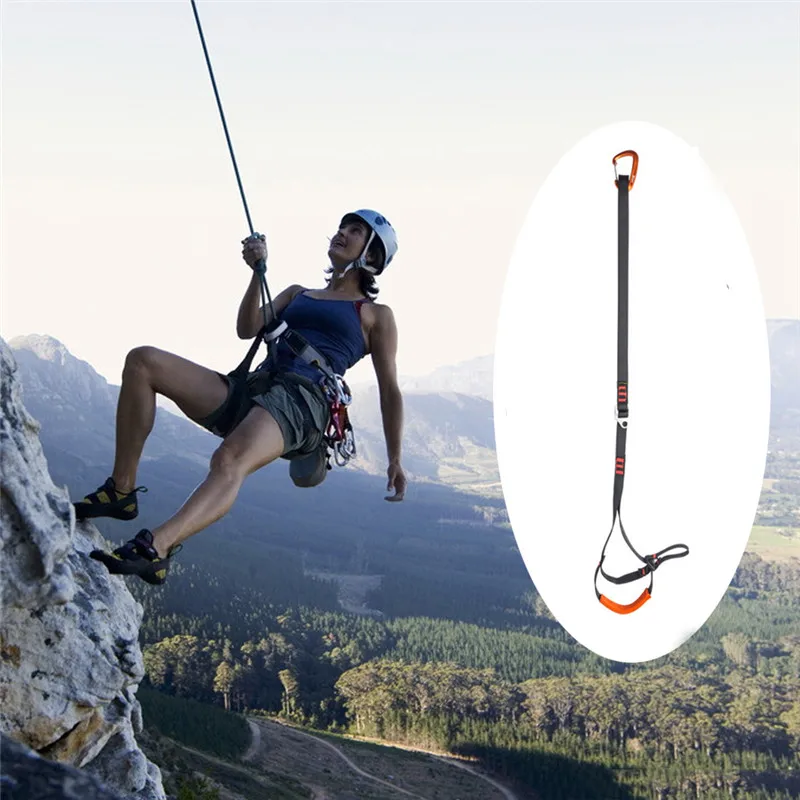 

Professional Climbing Equipment High Quality Polyester Webbing Foot Loop Adjustable Rock Climbing Foot Loop Ascender Belt Device
