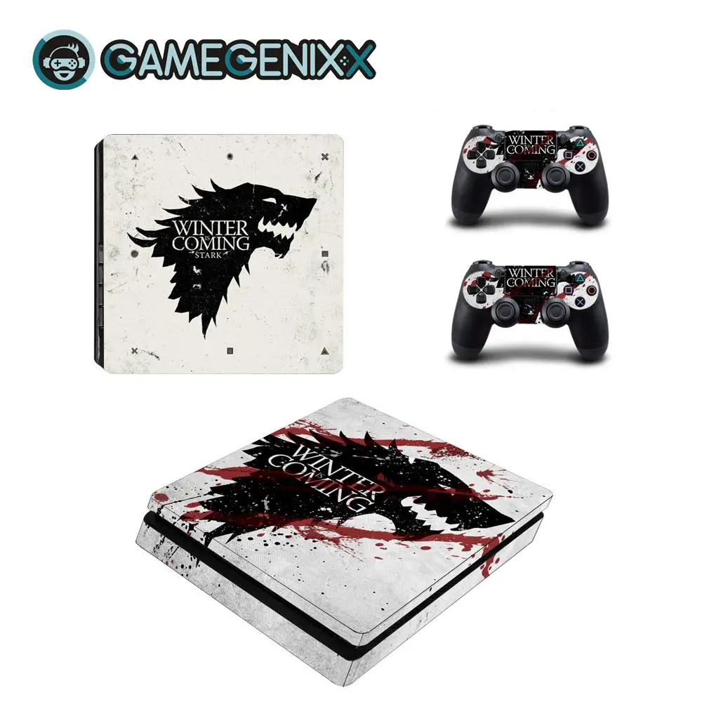 GAMEGENIXX Кожа Наклейка виниловая оберточная Крышка для PS4 Slim консоли и 2 контроллеров-Скоро зима