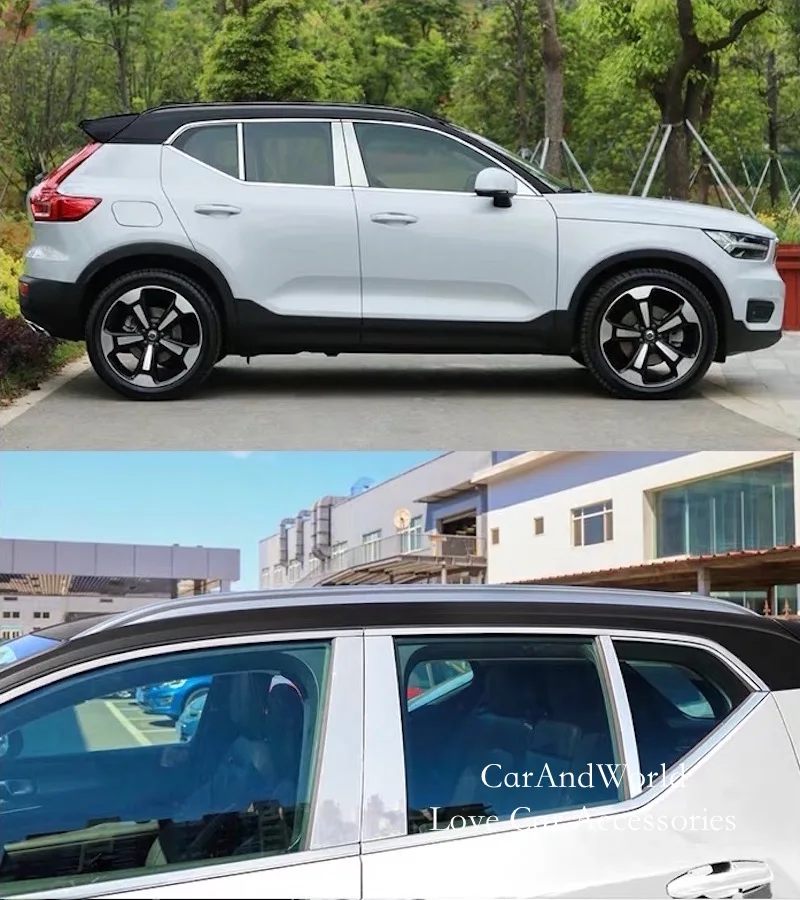 Для Volvo XC40 автомобиля из нержавеющей стали A/B/C столб крышка окна колонна объемная панель украшение рамка отделка Аксессуары