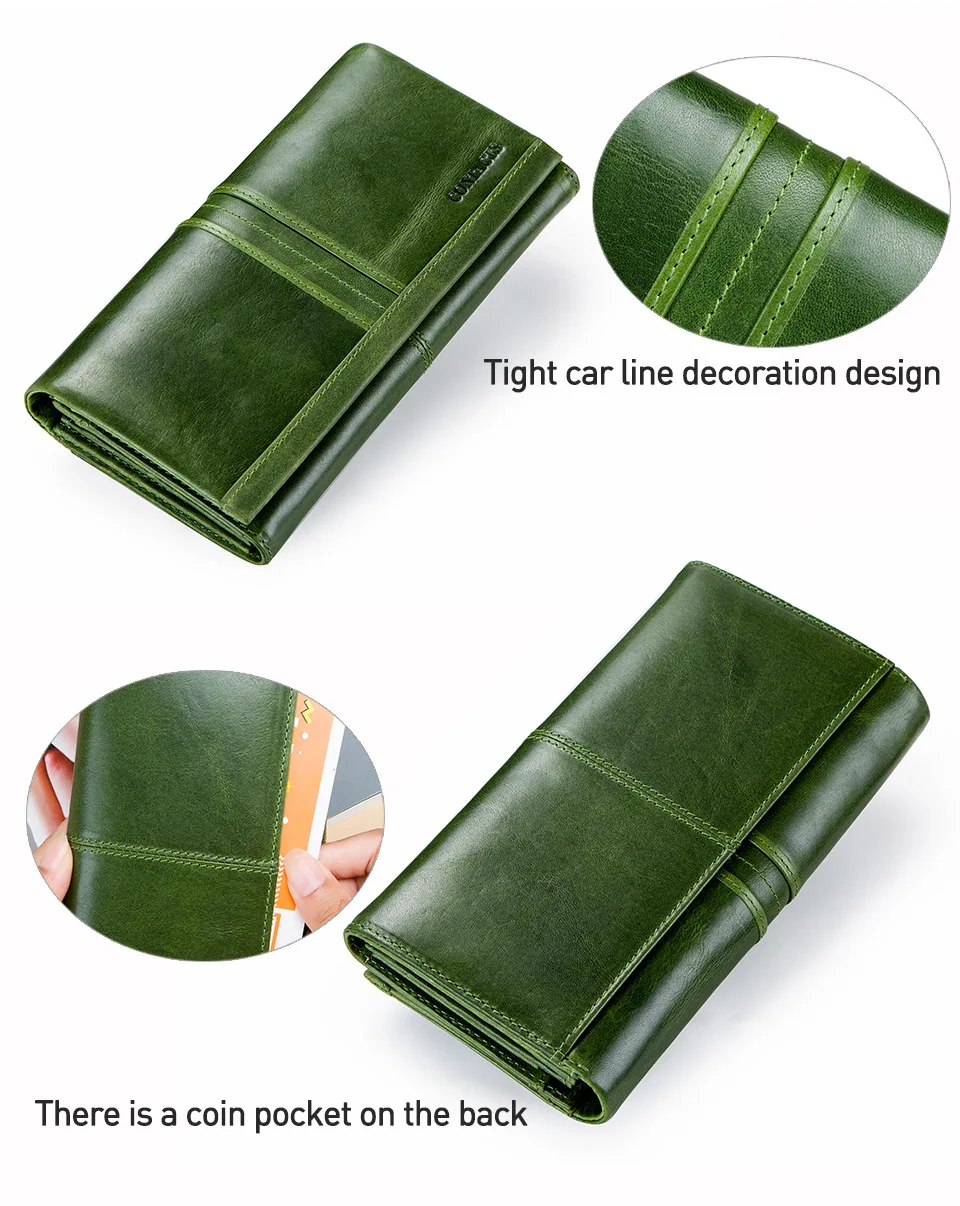 Long Genuine Leather Wallet Women Wallet Credit Card Holder Female Purse Women Clutch Bag Female Clutch Wallets High Quality