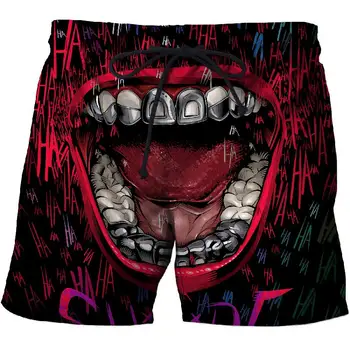 

2019 new Clown mouth 3d Printed Beach Shorts Men Shorts 3d Shorts Plage Summer Swimwear Quick Dry Pants Board Shorts Drop Ship