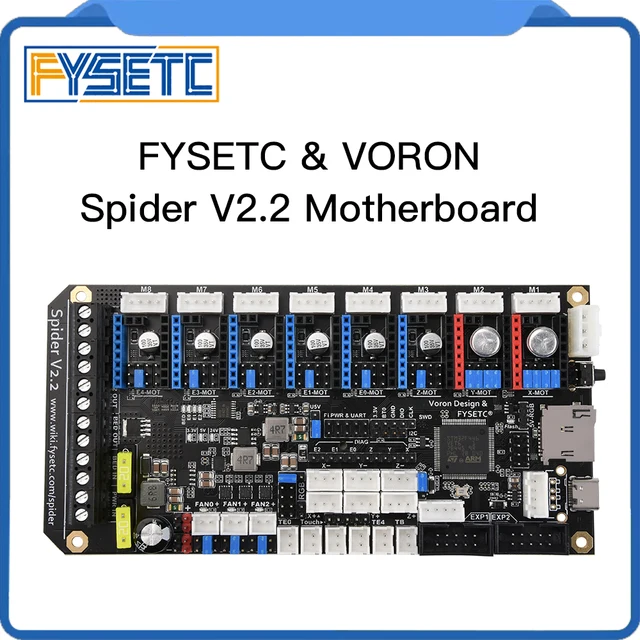 FYSETC Spider V2.2 Motherboard 32Bit Controller Board TMC2209 3D printer Part VS Octopus Replace For Voron 2.4 Voron Trident 1