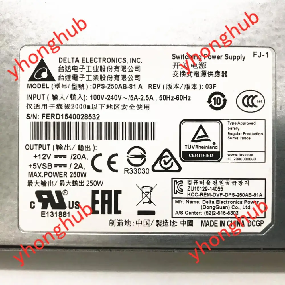 Delta Electronics DPS 250AB 81 A Блок питания для сервера 25 Вт|server power supply|delta supplies |