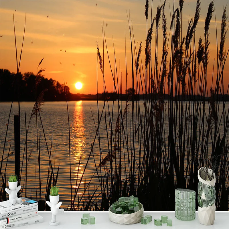 

Drop Shipping Custom Photo Wallpaper 3D Continental Lakeside Dusk Mural Bedroom TV Background Decorative Non-Woven Wallpaper