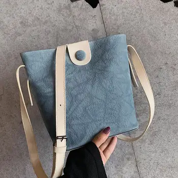 

PinShang Women PU Magnetic Buckle Bucket Single Shoulder Cross-Body Bag for Campus Shopping