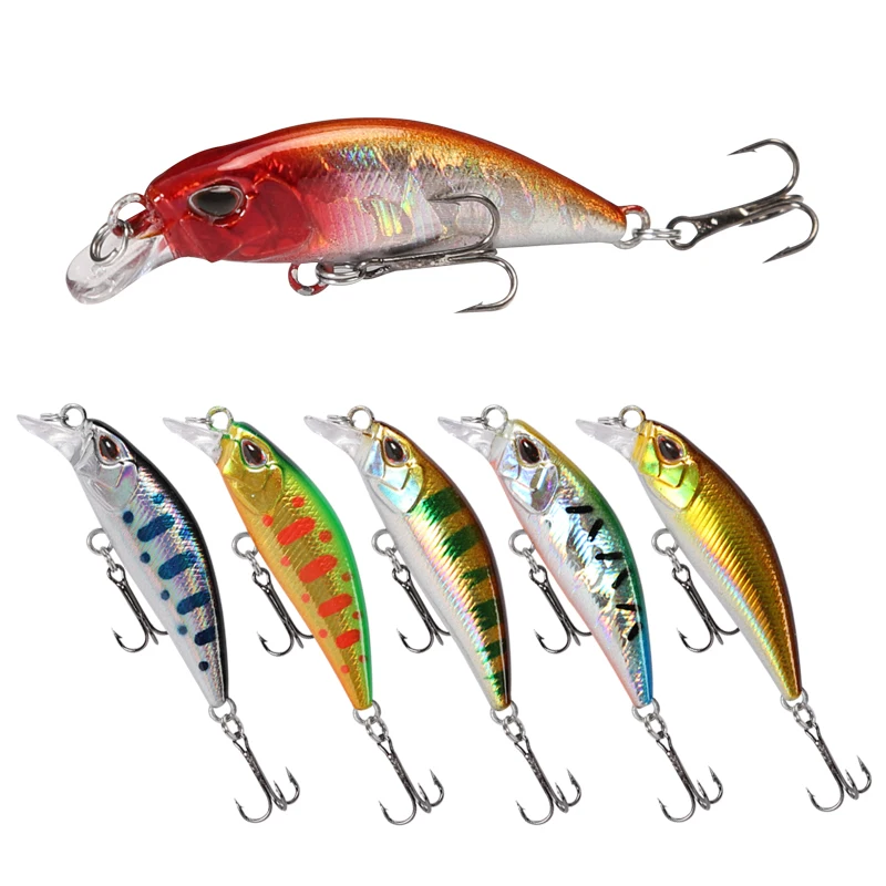 1 Pcs 48mm 4g Mini Minnow Sinking Trolling Lure Bass Trout Artificial Bait Hard Plastic Fishing Tackle Accessories 48S | Спорт и