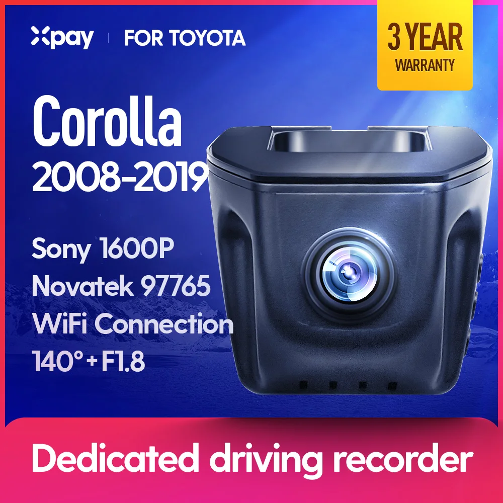 XPAY видеорегистратор DVR X1 Pro подходит для Toyota Corolla 2008 2009 2010 2011 2012 2013 2014 2015 2016 2017 2018 2019