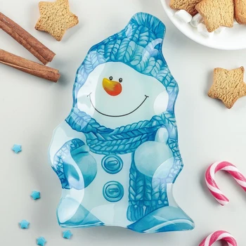 

Serving platter "Snowman in blue", 22 × 15 × 2 cm